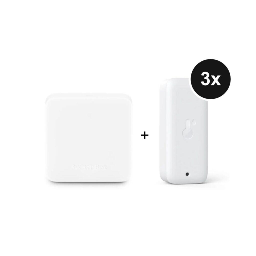 SwitchBot kolme temperatuuri- ja niiskusanduri komplekt Hub Mini-ga
