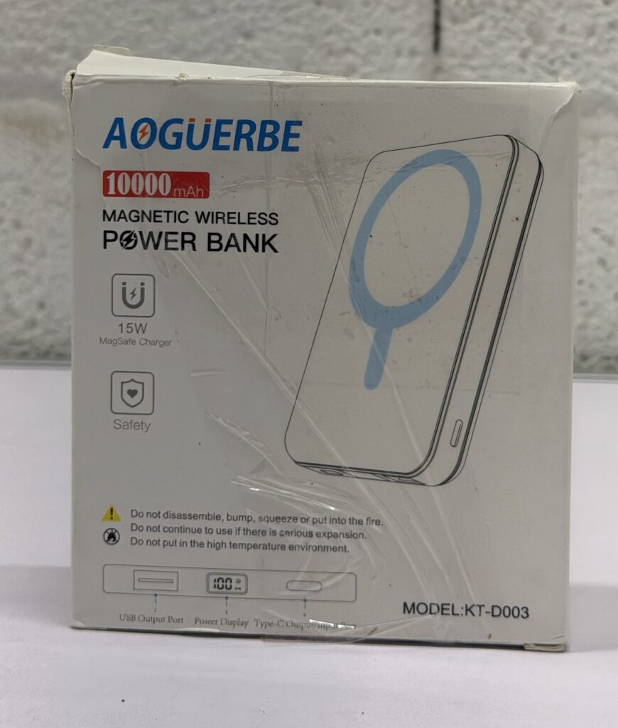 AOGUERBE KT-D003 magnetiline akupank, 10 000 mAh, must